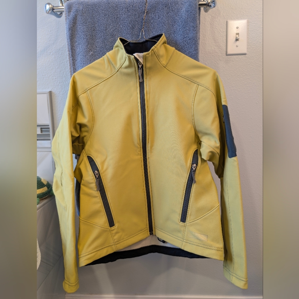 REI Co-op Women's Yellow Athletic Full Zip Outdoor Lined Shell Jacket